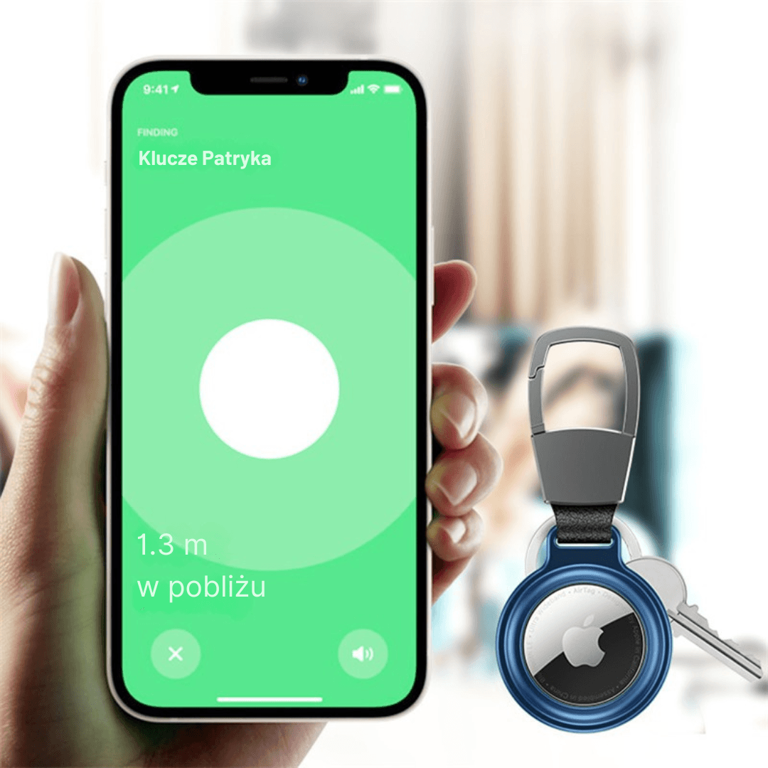 Metalowa obudowa AirTag z brelokiem magnetyczna