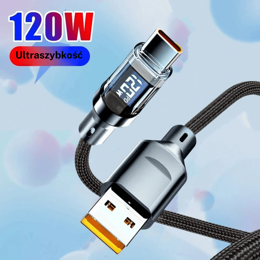 Kabel szybkiego ładowania z wyświetlaczem LED