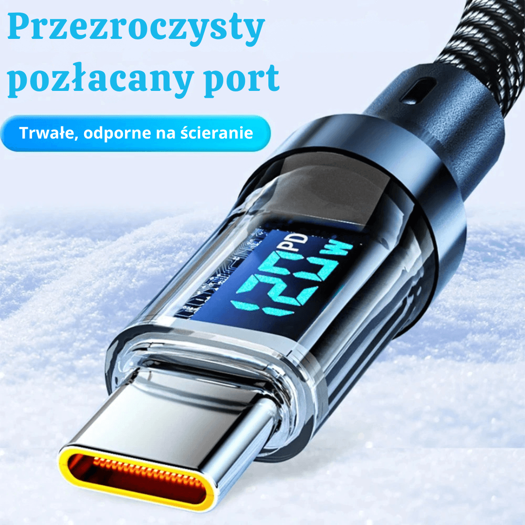 Kabel szybkiego ładowania z wyświetlaczem LED